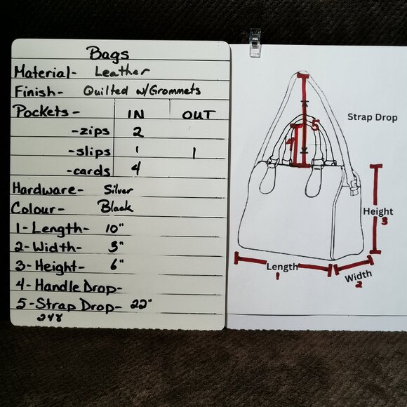 Black/Silver Sloan Quilted & Grommeted Lamb Organizer Crossbody #248 - Picture 16 of 16